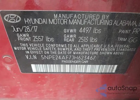 2018 Hyundai Sonata Se из США, поврежденный, VIN 5NPE24AF7JH623467